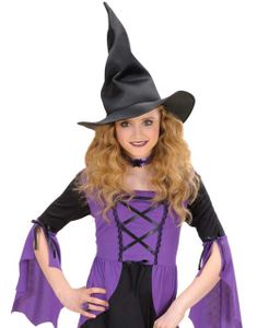 Svart Heksehatt/Trollmannhatt Til Barn med Bøyelig Form