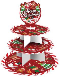 3 Etasjer Merry Christmas Cupcake/Kakestativ