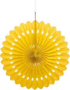 Gul Dekorvifte av Silkepapir 40 cm