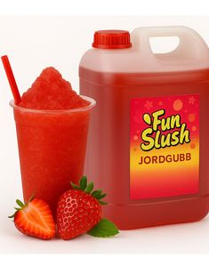 5 liter Jordbær Slush-Konsentrat - 30 liter Ferdig Popz Fun Slush