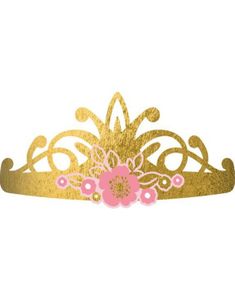 8 stk Gullfarget Dronningtiara - Princess for a Day