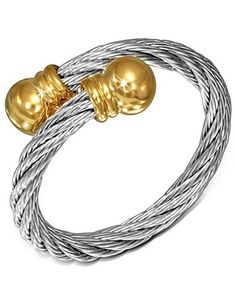 Mumbai - Sølvfarget Ring i Tvinnet Stål