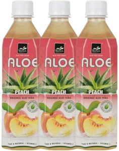 20 stk Tropical Aloe Vera Fersken Leskedrikk 500 ml - Hel Eske