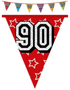 8 meter Holografisk Banner med Tallet 90