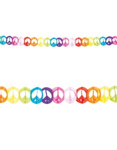 Girlander med Peace-Tegn 4 meter - Flower Power