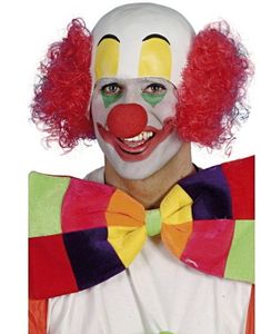 Klovnehette m/Rødt Hår Parykk