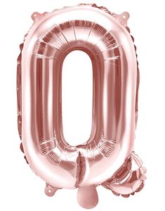 Bokstaven Q - Rosegullfarget 35 cm Folieballong