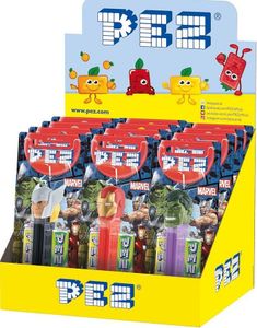 12 stk Marvel Avengers Assorterte Pez-Holdere med 2 stk Pez Pakker - Hel Eske