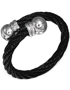 San Francisco - Svart Ring i Tvinnet Stål