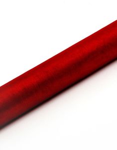 RØD Gjennomsiktig Organzaløper 36 cm x 9 meter