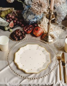 1 stk Gjennomsiktig  Gull Dekorert Bordbrikke/Fat