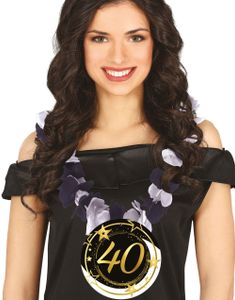 Svart og Hvit Krans/Halskjede 40 ÅR