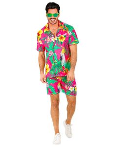 Tropisk Rosa Hawaii Skjorte og Shorts