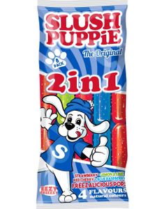 8-Pack Slush Puppie 2-i-1 Freeze Pops - Saft-Is med 4 Forskjellige Smaker 600 ml