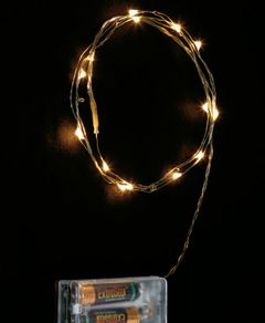 Batteridrevet Lysslynge med 20 Varmhvite LED Lysdeoder - Innendørsbruk 2 meter