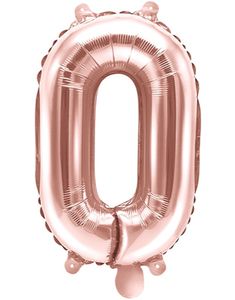 Tallet 0 - Rose Gullfarget 35 cm Folieballong