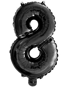 Tallet 8 - Svart 41 cm Folieballong