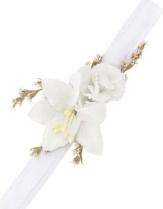 Hvitt Armbånd / Corsage med Blomster