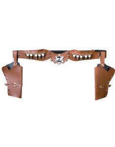Brunt Cowboybelte med To Hylstre og Patroner