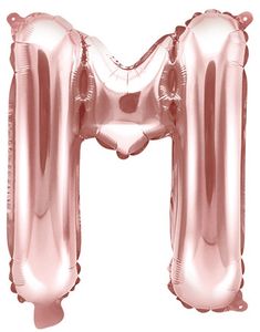 Bokstaven M - Rosegullfarget 35 cm Folieballong