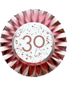 30 År - Rosegull Rosette Button/Badge