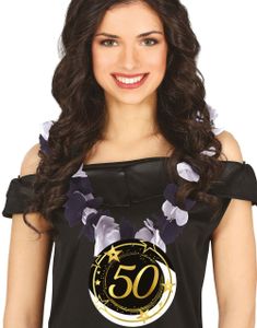 Svart og Hvit Krans/Halskjede 50 ÅR