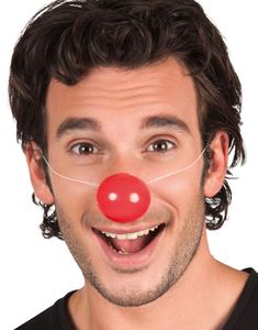 6 stk Røde Klovneneser i Plast