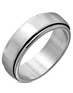 Black Edge - Sølvfarget Ring i Stål