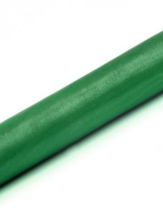 MØRK GRØNN Gjennomsiktig Organzaløper 36 cm x 9 meter