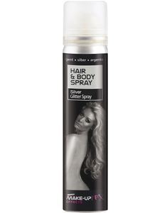 Sølvfarget Glitterspray til Kropp & Hår 75 ml