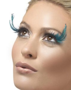 Svarte Løsvipper med Turkise Lange Fjær på Yttersidene