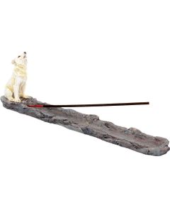 Hvit Ulv Røkelsesholder 28 cm