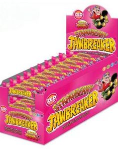 40 stk 4-pk Zed Jawbreaker med Jordbærsmak og Kjerne av Tyggegummi 1320 g - Hel Eske