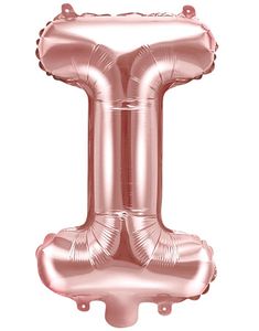 Bokstaven I - Rosegullfarget 35 cm Folieballong
