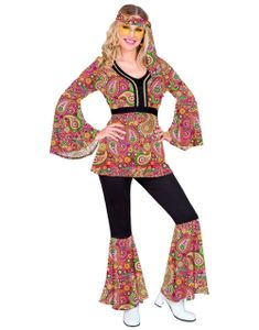 60's Rosa Mandalamønstret Hippiekostyme til Dame