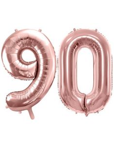 90 år ballonger - 35 cm rosegull