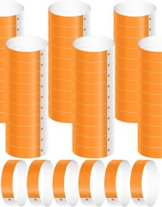 1000 stk Tyvek Festivalarmbånd / Entrearmbånd - Neon Orange