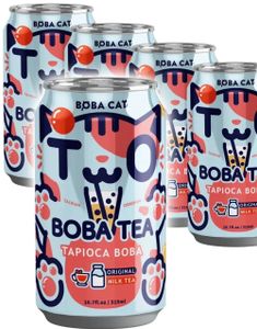 24 stk Boba Cat Original Milk Tea - Popping Bubble/Boba Tea - Helt Brett 24x315 ml (Taiwan)