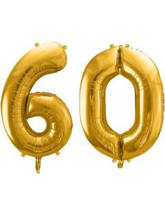 60 år ballonger - 35 cm gull