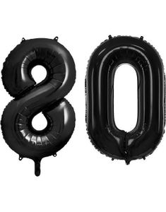 80 år ballonger - 86 cm svart