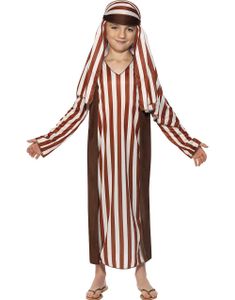 Brunt og Hvitt Gjeterkostyme til Barn