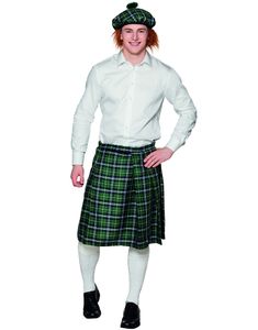 Tartan Mønstret Grønt Kilt
