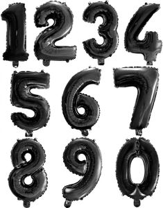 Svarte Tallballonger 0-9 - 41 cm