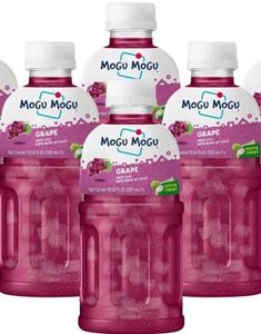 6 stk Mogu Mogu Nata De Coco Grape - Druejuice med Kokosgelebiter 320 ml - Hel Eske (Japan Import)