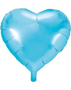 Hjerteformet Lys Blå Folieballong 45 cm