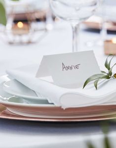 10 stk Hvite Bordkort i Bommullpapir