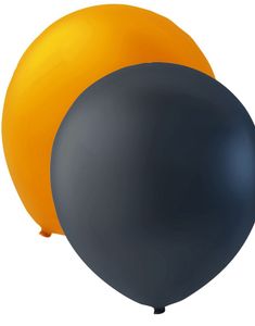 10 stk 30 cm - Svarte og Orange Ballonger