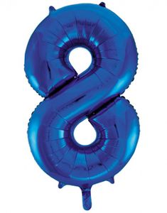 Tallet 8 - Royal Blå JUMBO Folieballong 86 cm