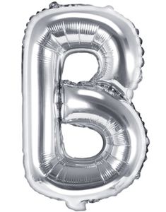 Bokstaven B - Sølvfarget 35 cm Folieballong