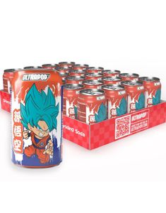 24 stk Goku Strawberry & Banana Soda - Brus med Jordbær- og Banansmak - ULTRAPOP - Helt Brett 24x330 ml (Japan)